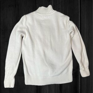 Croft and Barrow Off White Cable Knit Turtle Neck Sweater